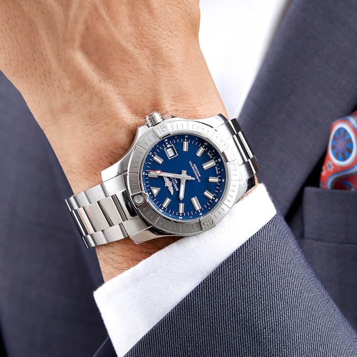 Breitling Avenger Automatic 43mm Blue Dial Silver Steel Strap Watch for Men - A17318101C1A1 Watches Breitling   