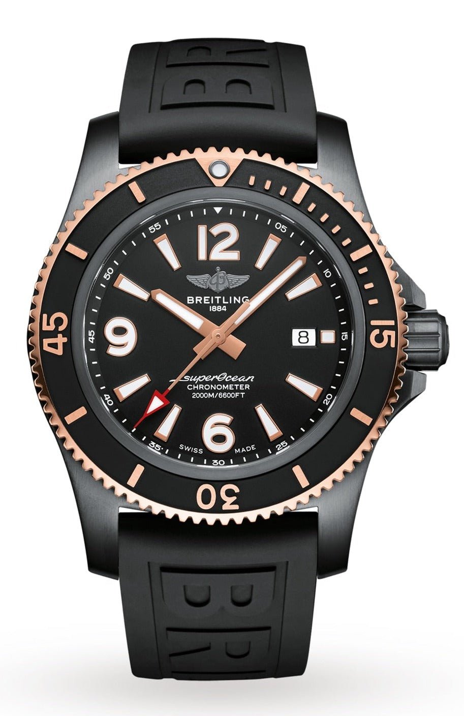 Breitling Superocean Automatic 46mm Black Dial Black Rubber Strap Watch for Men - U17368221B1S1 Watches Breitling   
