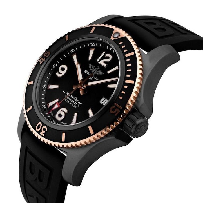 Breitling Superocean Automatic 46mm Black Dial Black Rubber Strap Watch for Men - U17368221B1S1 Watches Breitling   