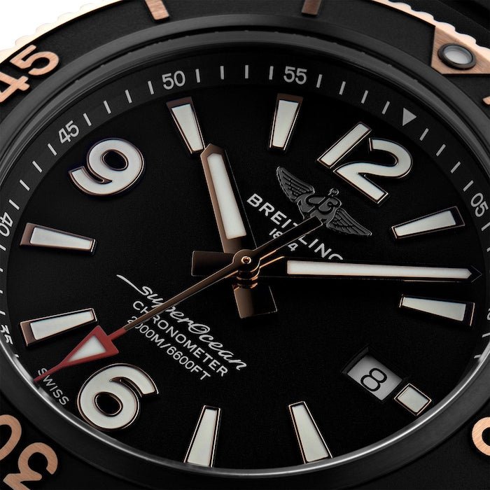 Breitling Superocean Automatic 46mm Black Dial Black Rubber Strap Watch for Men - U17368221B1S1 Watches Breitling   