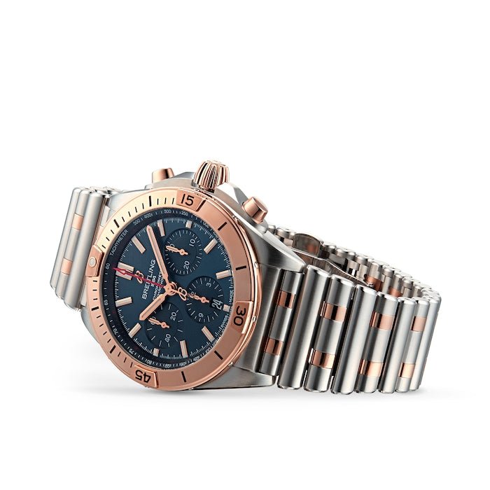 Breitling Chronomat B01 42mm Blue Dial Two Tone Steel Strap Watch for Men - UB0134101C1U1 Watches Breitling   