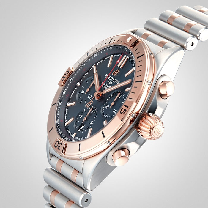 Breitling Chronomat B01 42mm Blue Dial Two Tone Steel Strap Watch for Men - UB0134101C1U1 Watches Breitling   