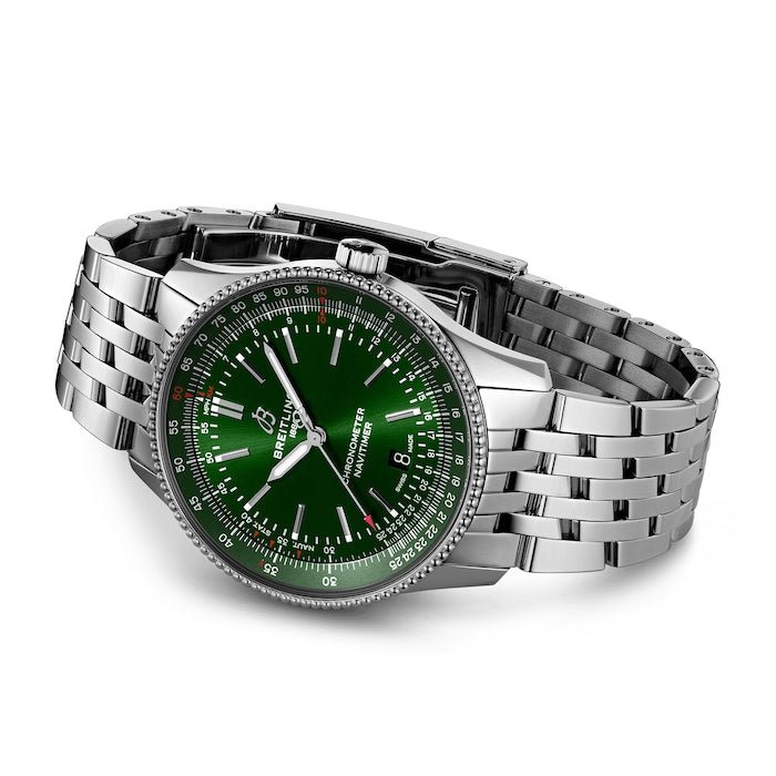 Breitling Navitimer Automatic 41mm Green Dial Silver Steel Strap Watch for Men - A17326361L1A1 Watches Breitling   