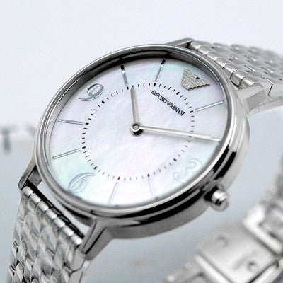 Emporio Armani Mother of Pearl Dial Silver Stainless Steel Watch For Women - AR2507 Watches Emporio Armani   