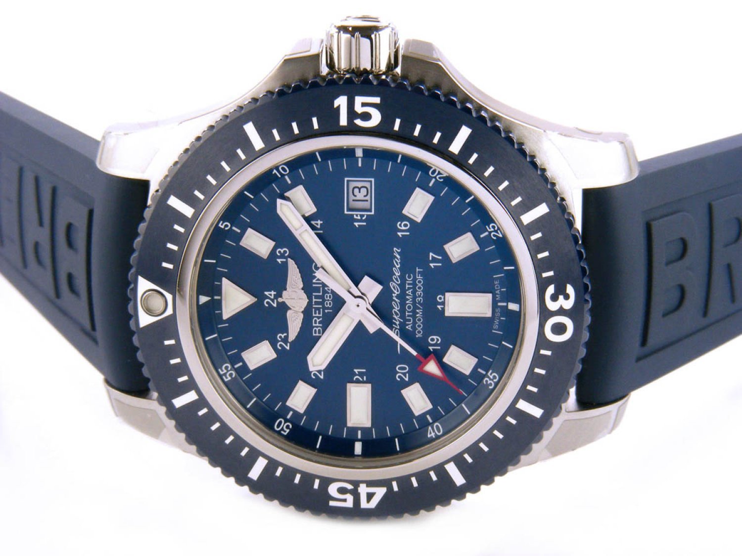 Breitling Superocean 44mm Diver Pro III Special Mariner Blue Dial Blue Rubber Strap Mens Watch - Y1739316/C959 Watches Breitling   