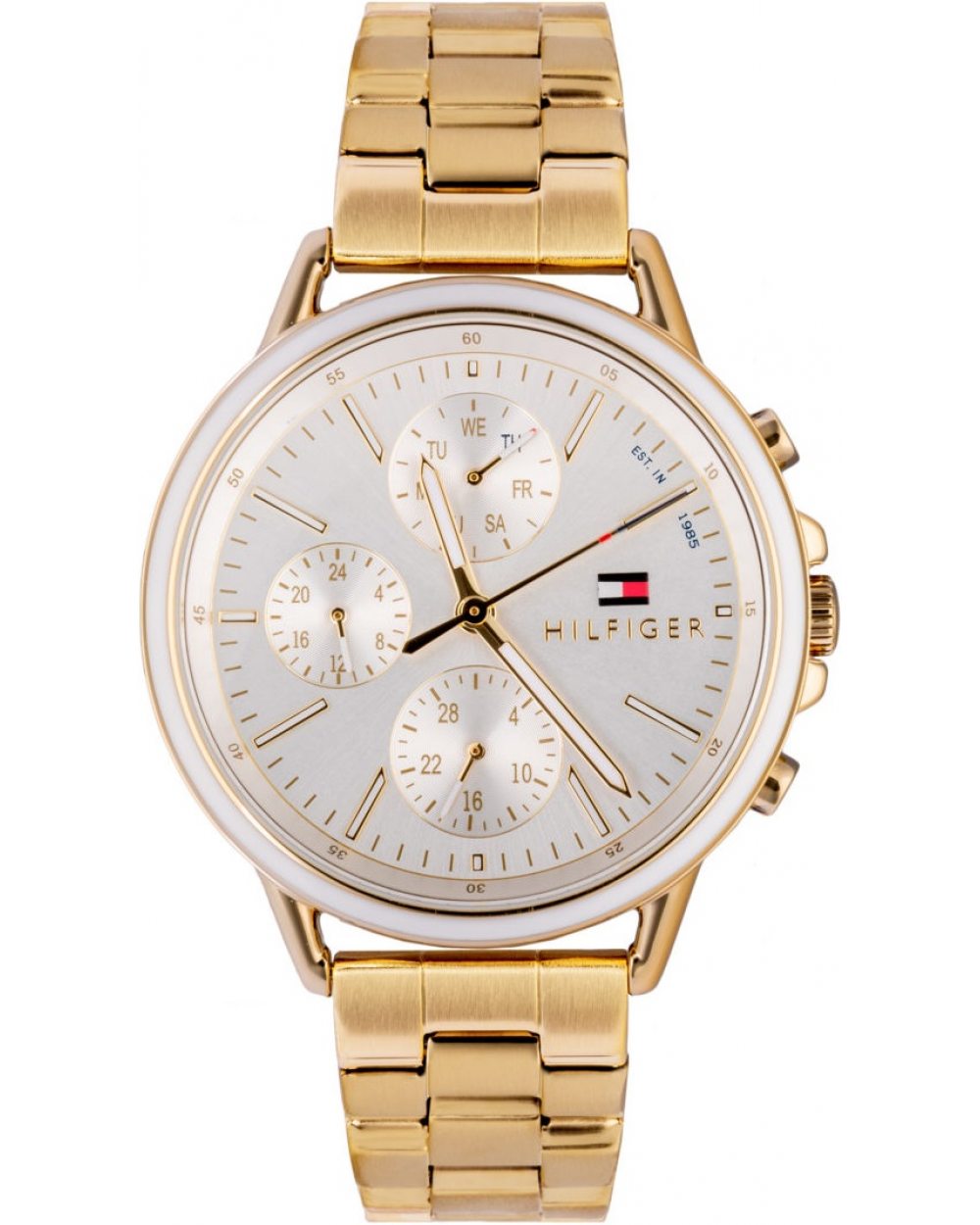 Tommy Hilfiger Carly White Dial Gold Stainless Steel Strap Watch for Women - 1781786 Watches Tommy Hilfiger   