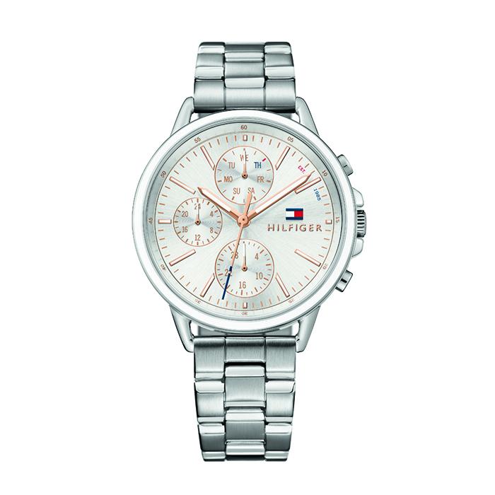 Tommy Hilfiger Carly White Dial Silver Stainless Steel Strap Watch for Women - 1781787 Watches Tommy Hilfiger   