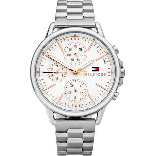 Tommy Hilfiger Carly White Dial Silver Stainless Steel Strap Watch for Women - 1781787 Watches Tommy Hilfiger   