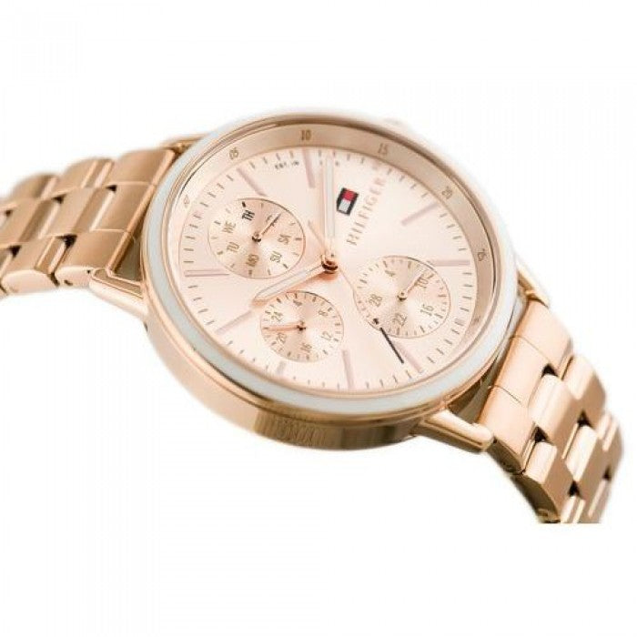 Tommy Hilfiger Carly Rose Gold Dial Rose Gold Stainless Steel Strap Watch for Women - 1781788 Watches Tommy Hilfiger   