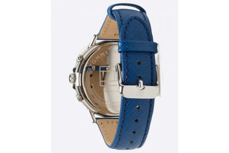 Tommy Hilfiger Carly Silver Dial Blue Leather Strap Watch for Women - 1781791 Watches Tommy Hilfiger   