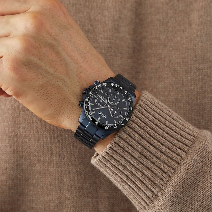 Hugo Boss Hero Sport Lux Blue Dial Blue Steel Strap Watch for Men - 1513758 Watches Hugo Boss   
