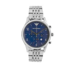 Emporio Armani Chronograph Blue Dial Silver Stainless Steel Watch For Men - AR1942 Watches Emporio Armani   