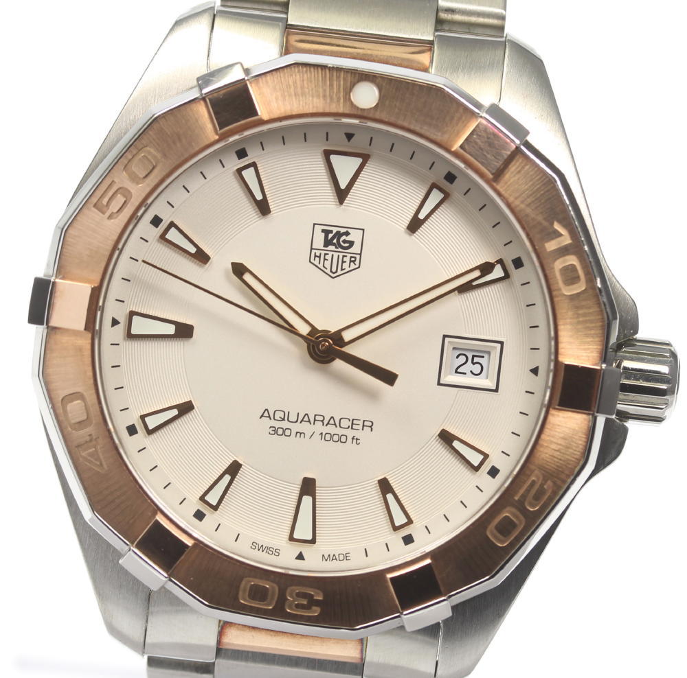 Tag Heuer Aquaracer 41mm Quartz White Dial Silver Strap Watch for Men - WAY1150.BD0911 Watches Tag Heuer   