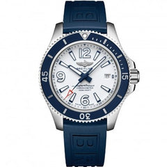 Breitling Superocean II Automatic 42mm White Dial Blue Rubber Strap Watch for Men - A17366D81A1S2 Watches Breitling   