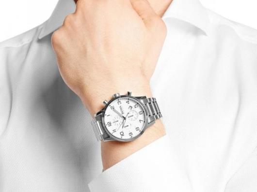 Hugo Boss Aeroliner Chronograph White Dial Silver Steel Strap Watch for Men - 1513182 Watches Hugo Boss   