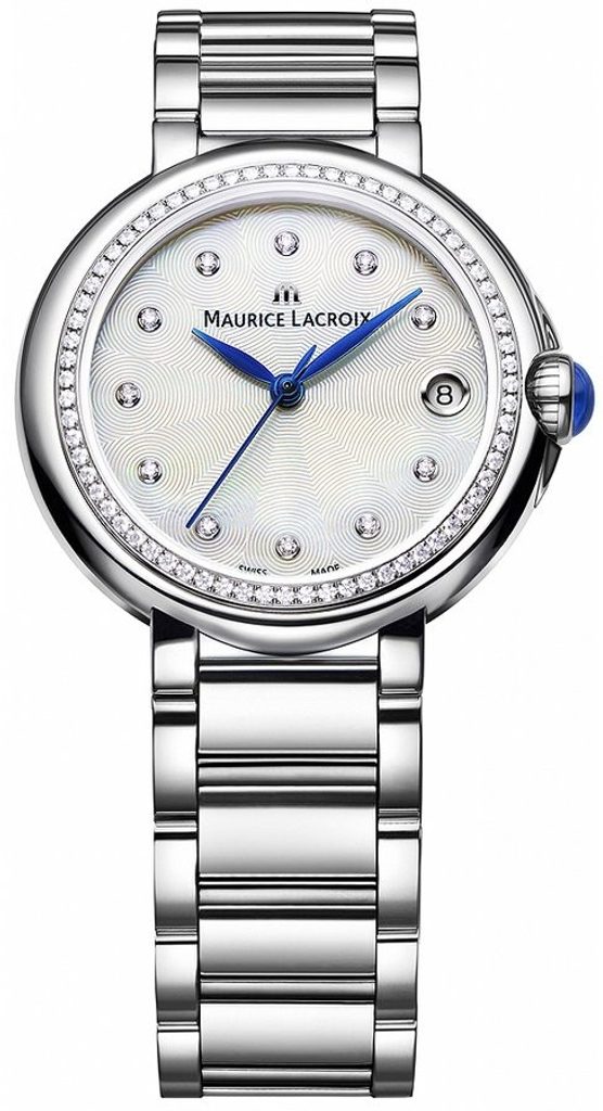 Maurice Lacroix Fiaba Diamonds Mother of Pearl Dial Silver Steel Strap Watch for Women - FA1004-SD502-170-1 Watches Maurice Lacroix   