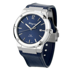 Salvatore Ferragamo F-80 Classics Blue Dial Blue Leather Strap Watch for Men - SFDT00719 Watches Salvatore Ferragamo   