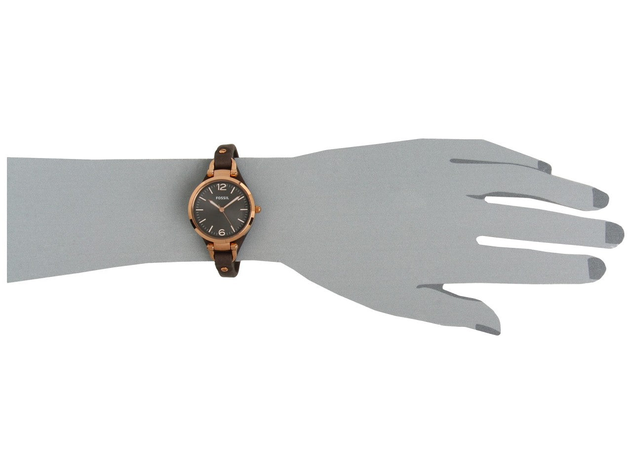 Fossil Georgia Smoke Grey Dial Grey Leather Strap Watch for Women - ES3077 Watches Fossil   