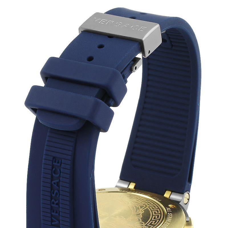 Versace V Extreme Chronograph Blue & Gold Tone Dial Blue Rubber Strap Watch for Men - VCN010017 Watches Versace   