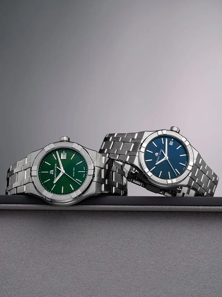 Maurice Lacroix Aikon Date Blue Dial Silver Steel Strap Watch for Men - AI1108-SS002-430-1 Watches Maurice Lacroix   