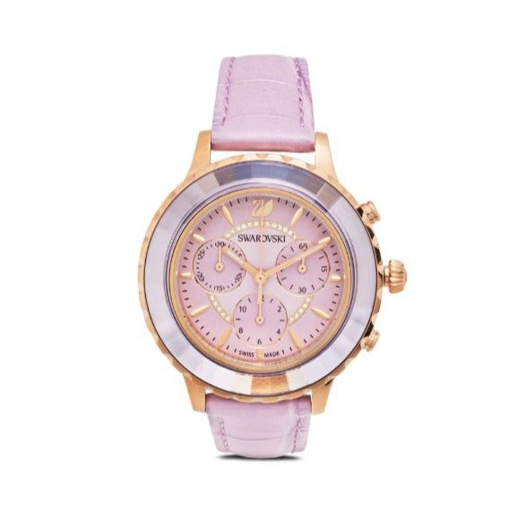 Swarovski Octea Lux Chrono Purple Dial Purple Leather Strap Watch for Women - 5632263 Watches Swarovski   