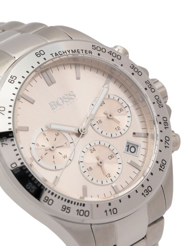 Hugo Boss Novia Pink Dial Silver Steel Strap Watch for Women - 1502615 Watches Hugo Boss   