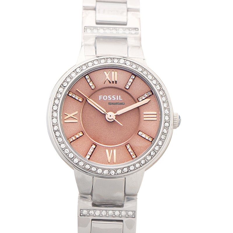 Fossil Virginia Taupe Dial Silver Steel Strap Watch for Women - ES4147 Watches Fossil   