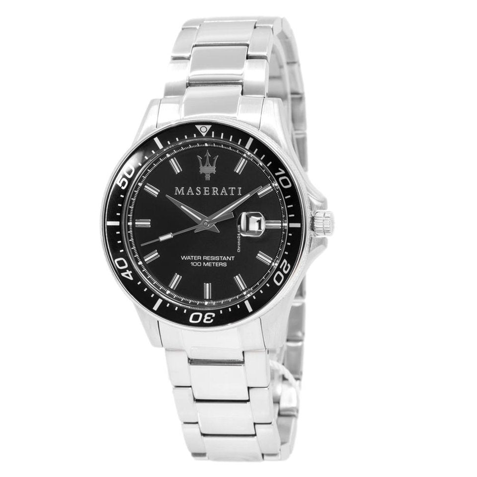 Maserati SFIDA Quartz Black Dial Stainless Steel Watch For Men - R8853140002 Watches Maserati   