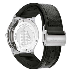 Salvatore Ferragamo F-80 Classic Black Dial Black Leather Strap Watch for Men - SFDT00619 Watches Salvatore Ferragamo   