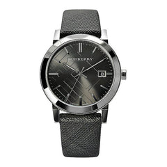 Burberry Heritage Grey Dial Black Leather Strap Watch for Men - BU9024 Watches Burberry   