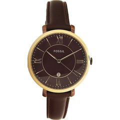 Fossil Jacqueline Burgundy Dial Burgundy Leather Strap Watch for Women  - ES4099 Watches Fossil   