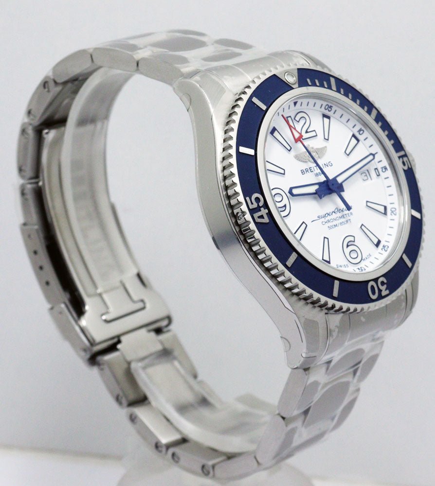 Breitling Superocean 42mm White Dial Silver Steel Strap Watch for Men - A17366D81A1A1 Watches Breitling   