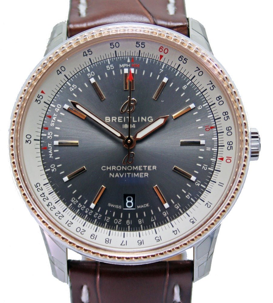 Breitling Navitimer 1 Automatic 41mm Brown Dial Brown Leather Strap Mens Watch - U17326211M1P2 Watches Breitling   