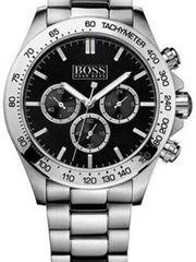 Hugo Boss Ikon Black Dial Silver Steel Strap Watch for Men - 1512965 Watches Hugo Boss   