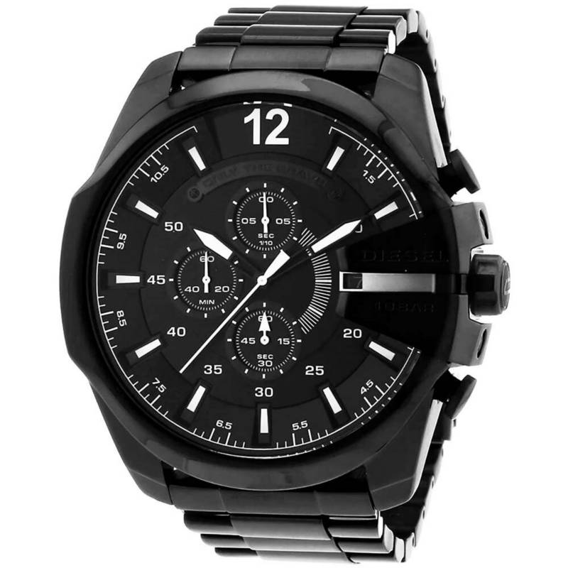 Diesel Mega Chief Chronograph Black Stainless Steel Watch For Men - DZ4283 Watches Diesel   