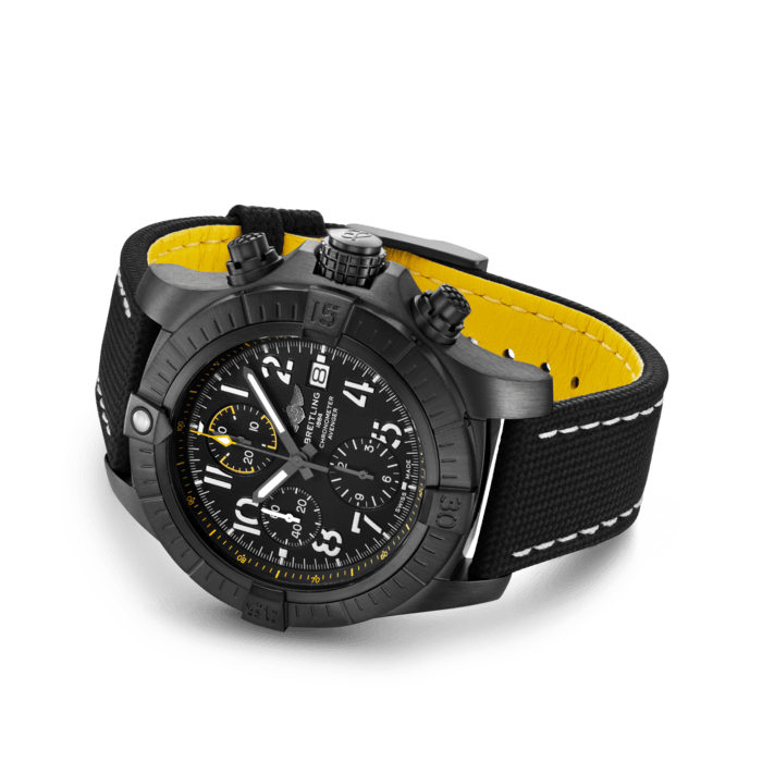 Breitling Avenger Chronograph 45mm Night Mission Black Dial Black Nylon Strap Watch for Men - V13317101B1X1 Watches Breitling   