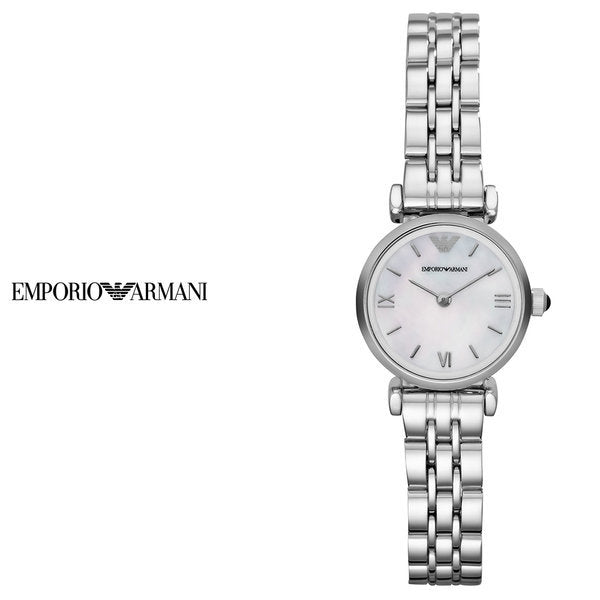 Emporio Armani Gianni White Dial Silver Stainless Steel Strap Watch For Women - AR1763 Watches Emporio Armani   