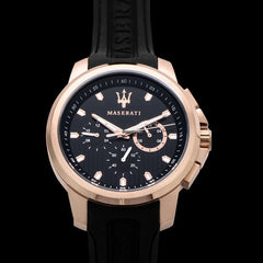 Maserati SFIDA Chronograph Black Dial Black Rubber Strap Watch For Men - R851123008 Watches Maserati   