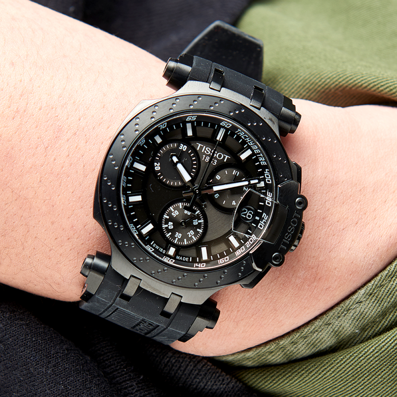 Tissot T Race Chonograph Anthracite Dial Black Silicon Strap Watch For Men - T115.417.37.061.03 Watches Tissot   