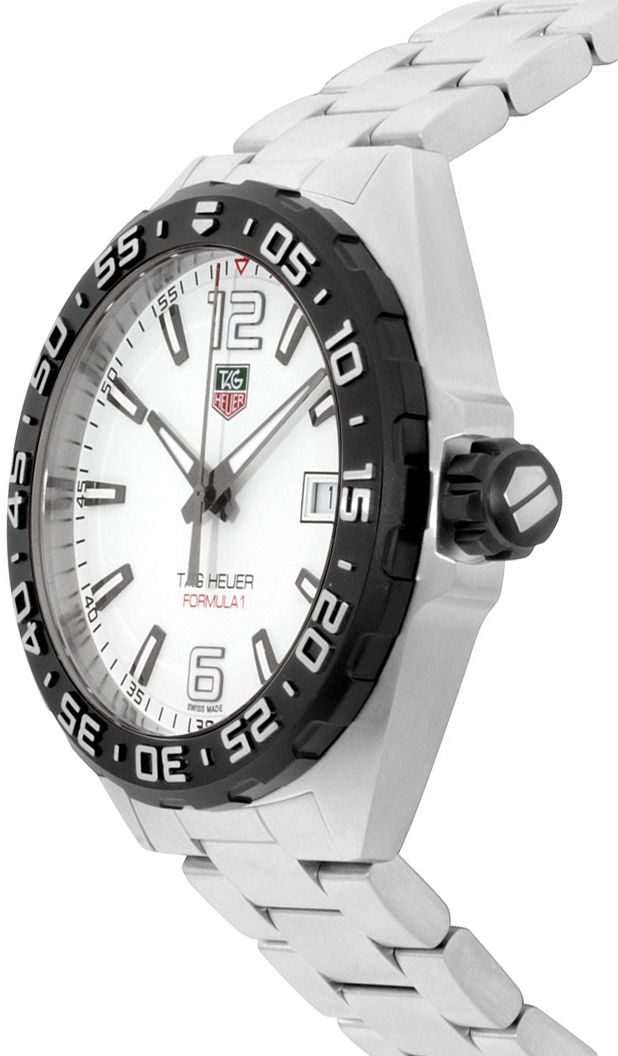 Tag Heuer Formula 1 Quartz 41mm White Dial Silver Steel Strap Watch for Men - WAZ1111.BA0875 Watches Tag Heuer   