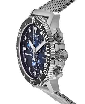 Tissot Seaster 1000 Chronograph Blue Dial Silver Mesh Bracelet Watch For Men - T120.417.11.041.02 Watches Tissot   