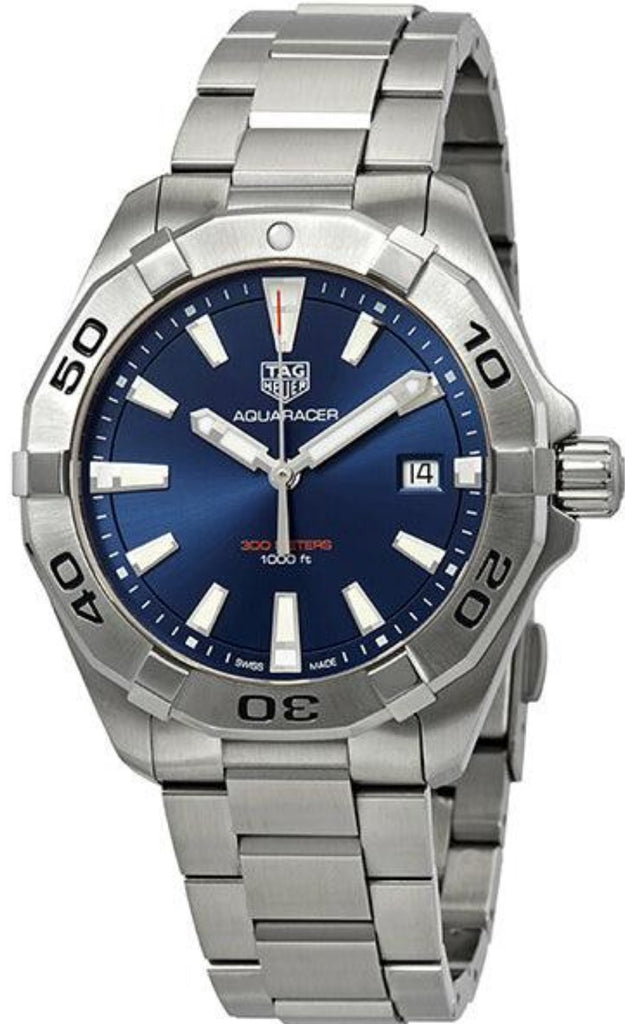 Tag Heuer Aquaracer Silver Stainless Steel Blue Dial Silver Steel Strap Watch for Men - WBD1112.BA0928 Watches Tag Heuer   