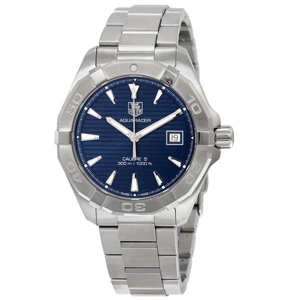 Tag Heuer Aquaracer Automatic 41mm Blue Dial Silver Steel Strap Watch for Men - WAY2112.BA0928 Watches Tag Heuer   