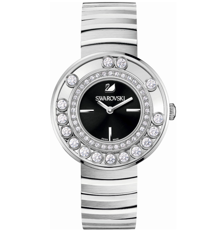 Swarovski Lovely Crystal Black Dial Silver Steel Strap Watch for Women - 1160305 Watches Swarovski   