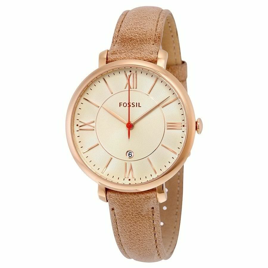 Fossil Jacqueline White Dial Sand Leather Strap Watch for Women - ES3487 Watches Fossil   