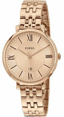 Fossil Jacqueline Rose Gold Dial Rose Gold Steel Strap Watch for Women - ES3435 Watches Fossil   