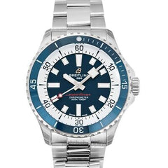Breitling Superocean Automatic 42mm Blue Dial Silver Steel Strap Watch for Men - A17375E71C1A1 Watches Breitling   
