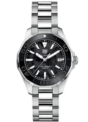 Tag Heuer Aquaracer Quartz 35mm Black Dial Silver Steel Strap Watch for Women - WAY131K.BA0748 Watches Tag Heuer   