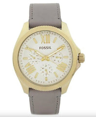 Fossil Cecile Champagne Dial Grey Leather Strap Watch for Women - AM4529 Watches Fossil   