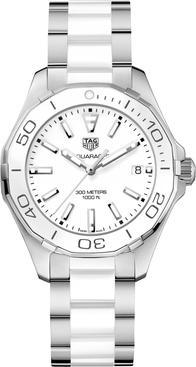 Tag Heuer Aquaracer Quartz 35mm White Dial Two Tone Steel Strap Watch Women - WAY131B.BA0914 Watches Tag Heuer   